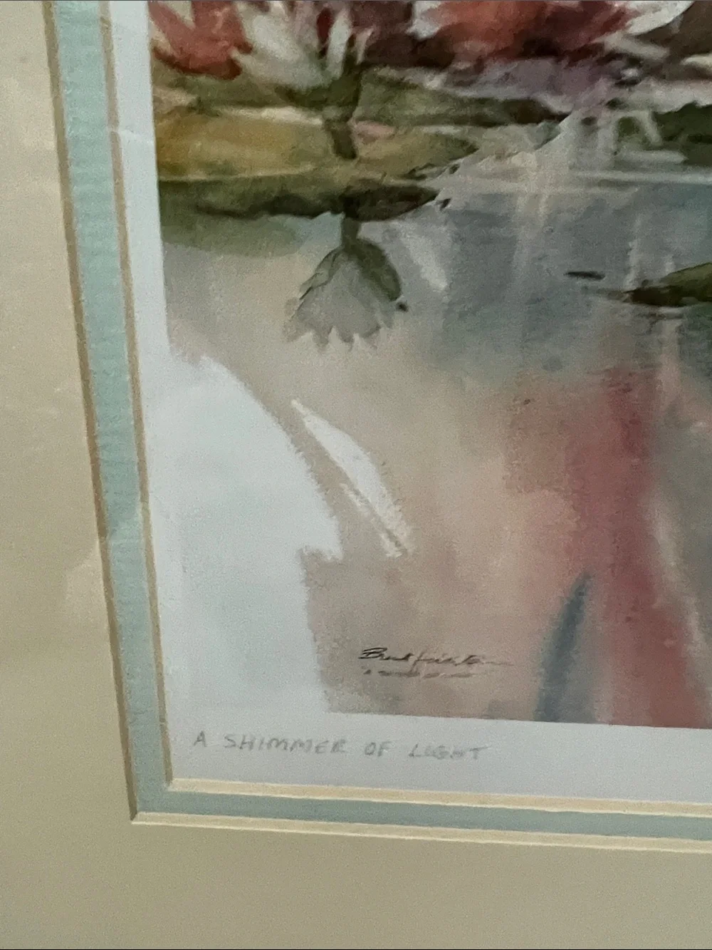 Framed Water Lily Art Print in Soft Pastels by Brent Heighton